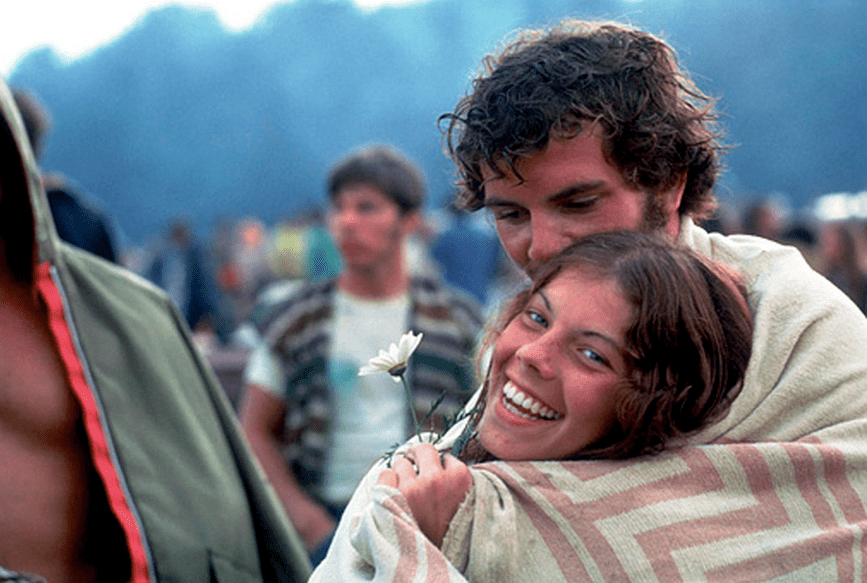 Loved By An Interesting Crowd In this Woodstock photograph